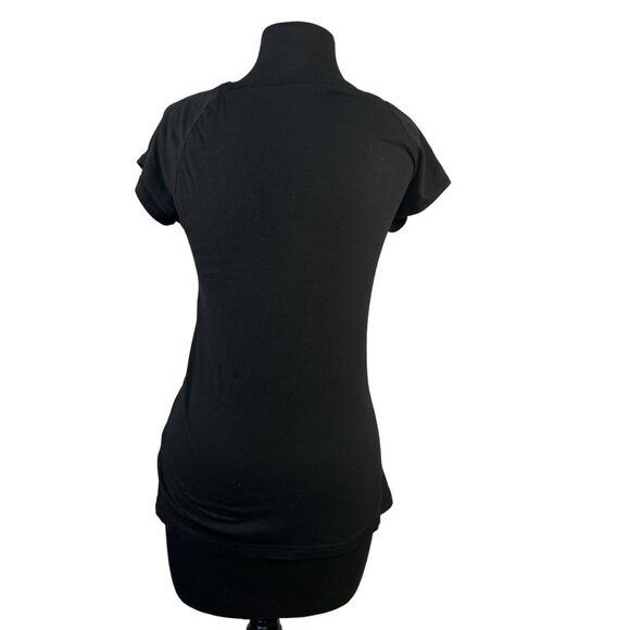 Olivia Moon Size Medium Embroidered Floral Black T-Shirt    Made In USA - Picture 8 of 8